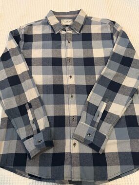 Men's Blue Plaid Button-Down Shirt
